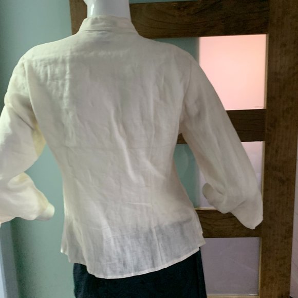100% linen deanne & off white small top - Picture 9 of 9